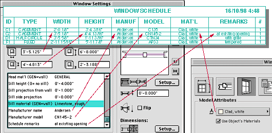 Window Schedule example